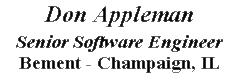 Don Appleman, Software Engineer